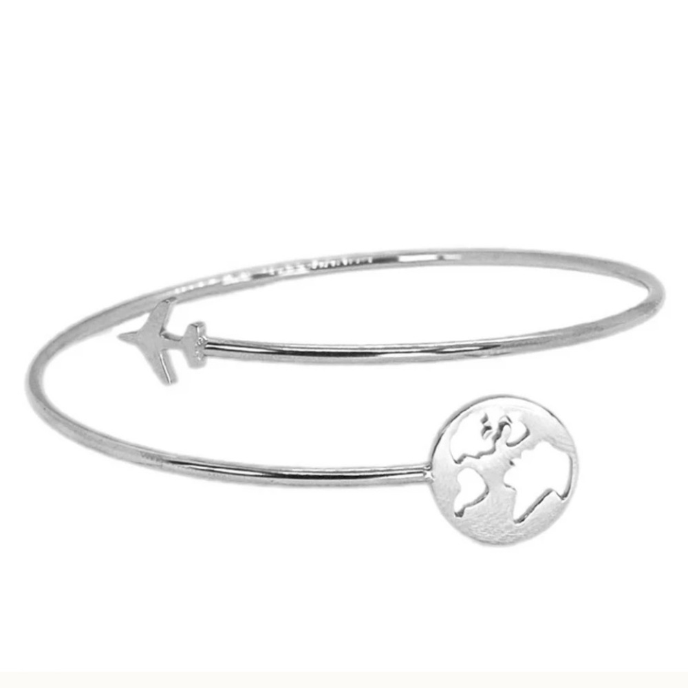 Airplane Bracelet Silver Plated Gift for Travelers